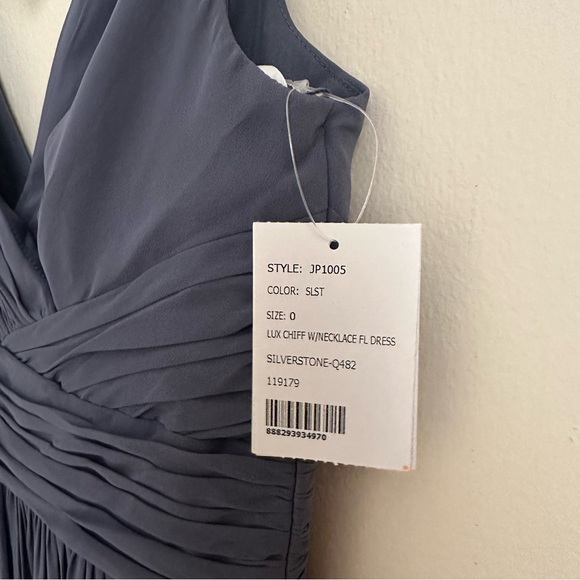 NWT Jenny Packham V Neckline Floor Length Chiffon Dress - Picture 5 of 9